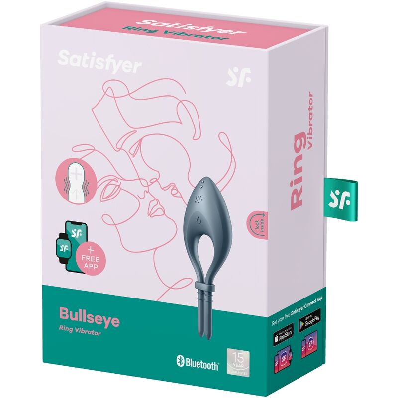 SATISFYER - BULLSEYE ANILLO VIBRADOR APP GRIS - Kanerotika SL