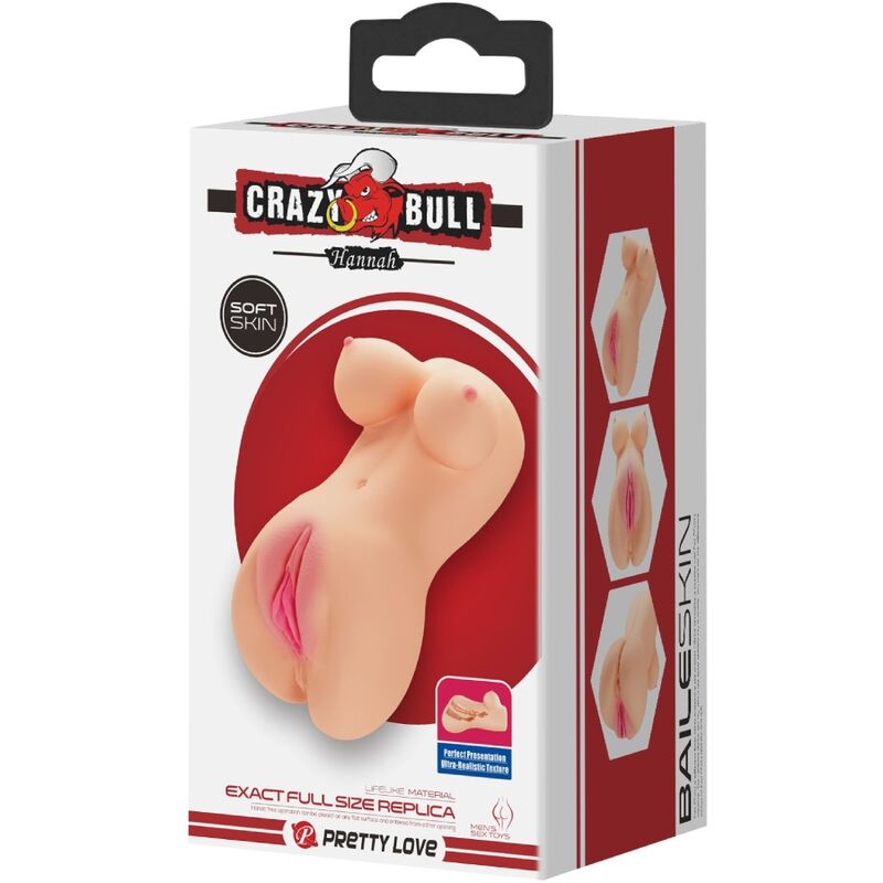 CRAZY BULL - VAGINA Y ANO REALÍSTICOS VIBRADOR HANNAH - Kanerotika SL