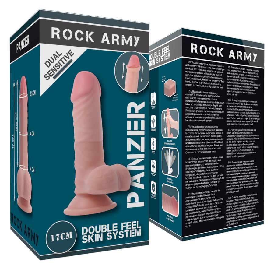 ROCKARMY - DUAL DENSITY PANZER DILDO REALISTA 17 CM -O- 4.46 CM - Kanerotika SL