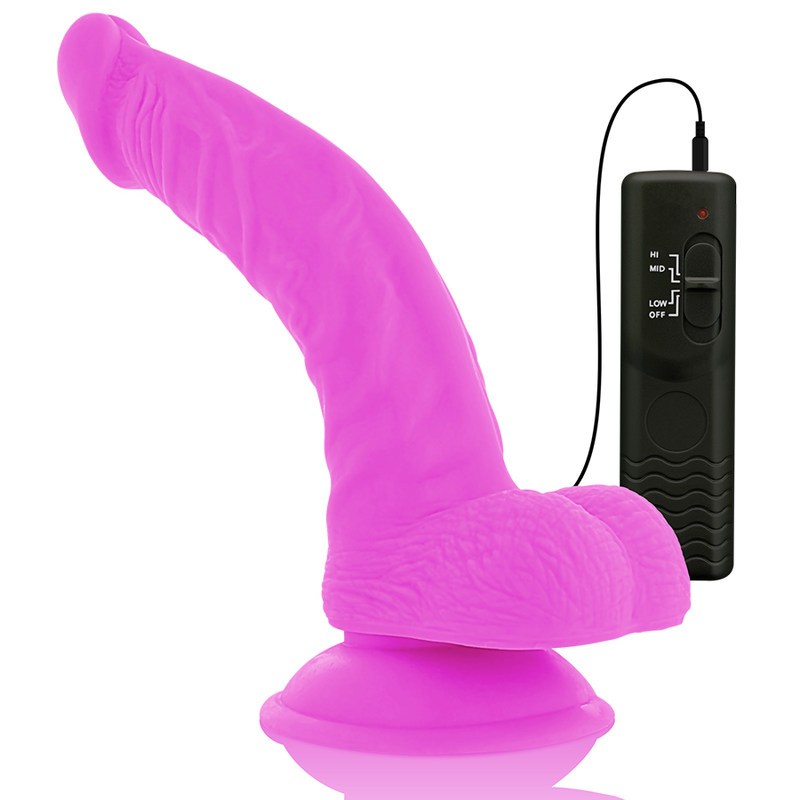 DIVERSIA - DILDO REALÍSTICO FLEXIBLE CON VIBRACIÓN LILA 21.5 CM -O- 4.5 CM - Kanerotika SL