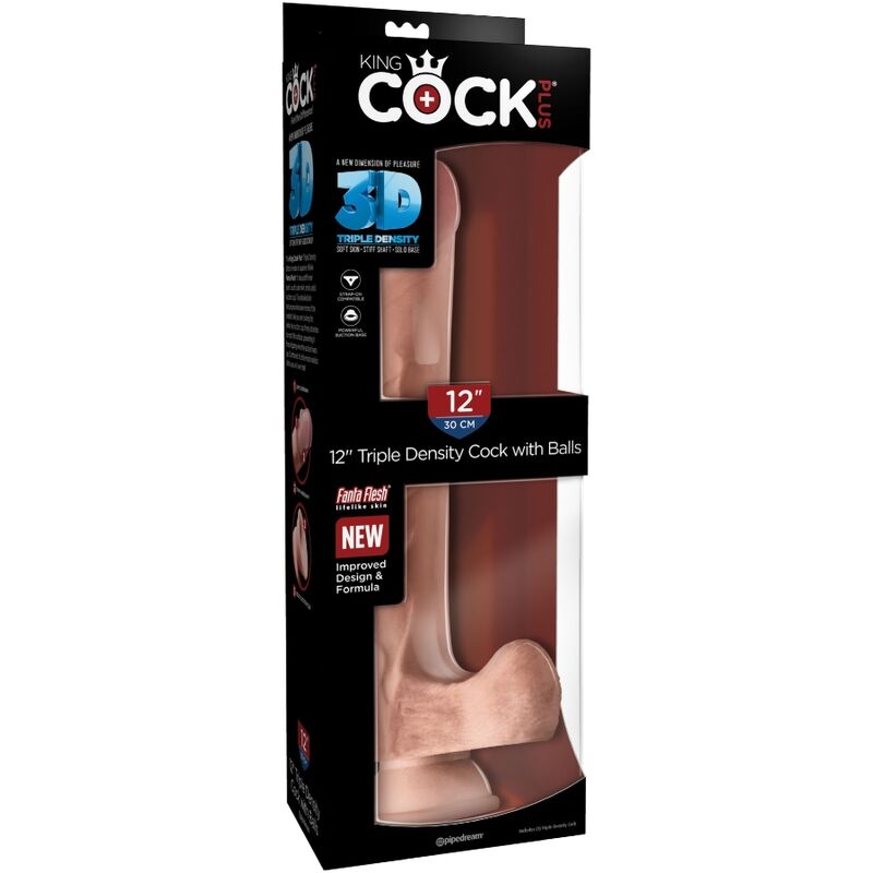 KING COCK - PENE REALISTICO 3D CON TESTICULOS 24.8 CM NATURAL - Kanerotika SL