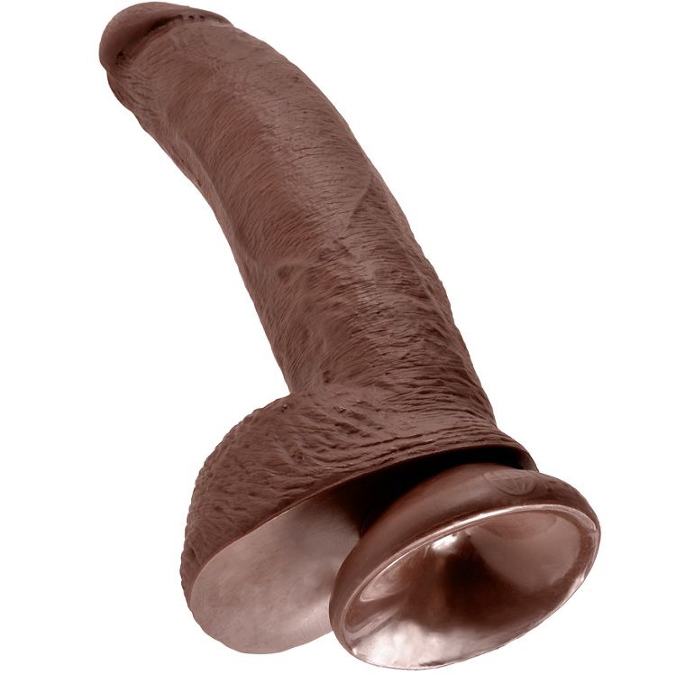 KING COCK - 9 PENE REALÍSTICO MARRÓN 22.9 CM - Kanerotika SL