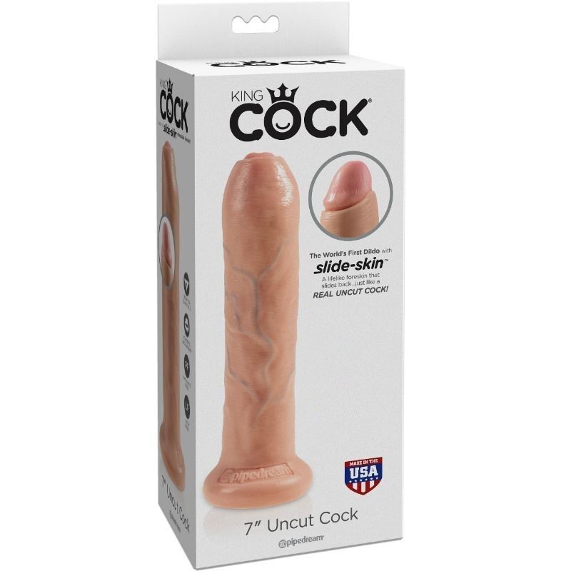 KING COCK - DILDO REALÍSTICO UNCUT NATURAL 21 CM - Kanerotika SL