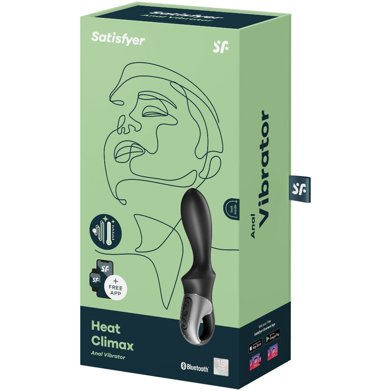 SATISFYER - HEAT CLIMAX VIBRADOR ANAL APP NEGRO - Kanerotika SL