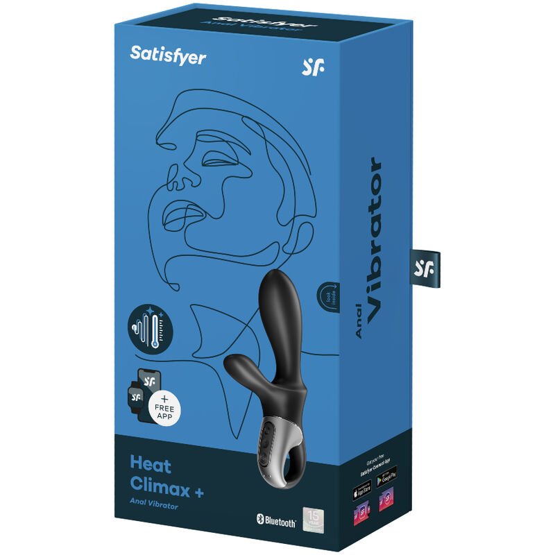 SATISFYER - HEAT CLIMAX+ VIBRADOR ANAL APP NEGRO - Kanerotika SL