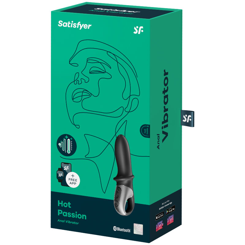 SATISFYER - HOT PASSION VIBRADOR ANAL APP NEGRO - Kanerotika SL