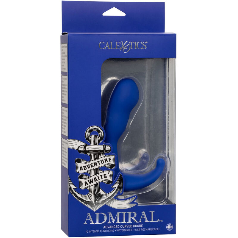 CALEXOTICS - ADMIRAL CURVED ESTIMULADOR & VIBRADOR ANAL AZUL - Kanerotika SL