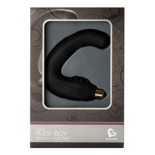 ROCKS-OFF - RUDE-BOY MASAJEADOR DEL PUNTO G MASCULINO 7 V NEGRO - Kanerotika SL