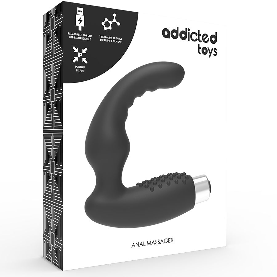 ADDICTED TOYS - VIBRADOR PROSTÁTICO RECARGABLE MODEL 2 - NEGRO - Kanerotika SL