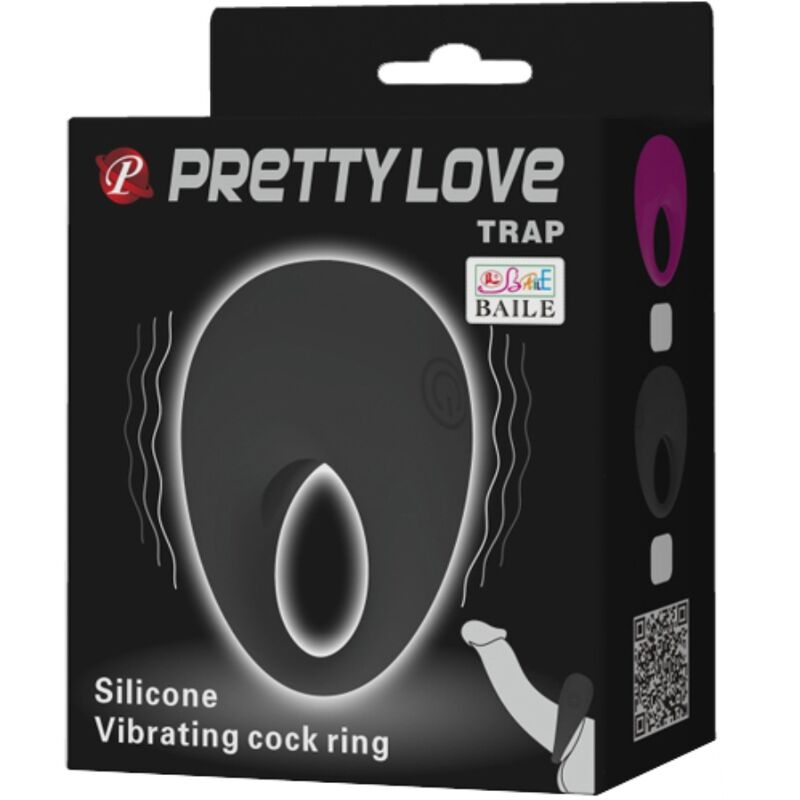 PRETTY LOVE - TRAP ANILLO VIBRADOR NEGRO - Kanerotika SL