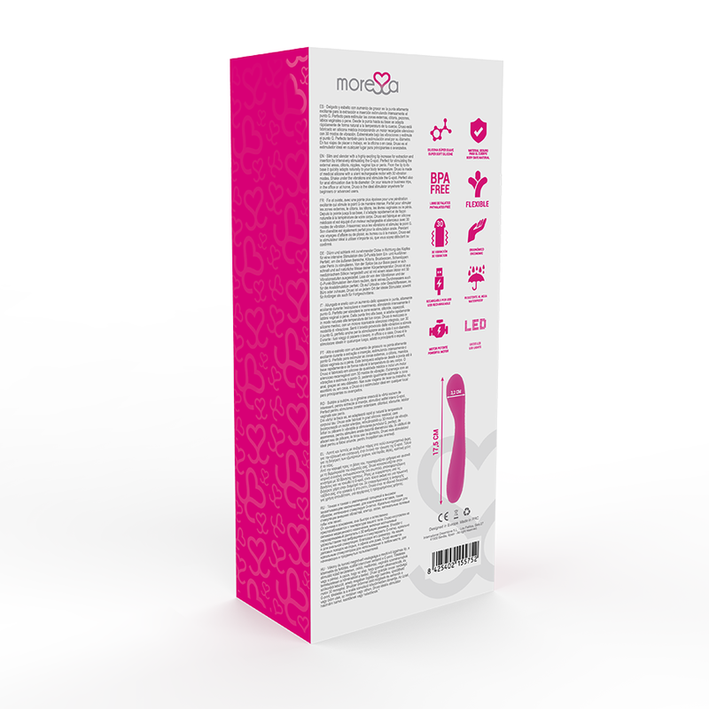 MORESSA - DRUSO MASAJEADOR DUO PUNTO G Y SUERO PELVICO PREMIUM SILICONE RECARGABLE - Kanerotika SL