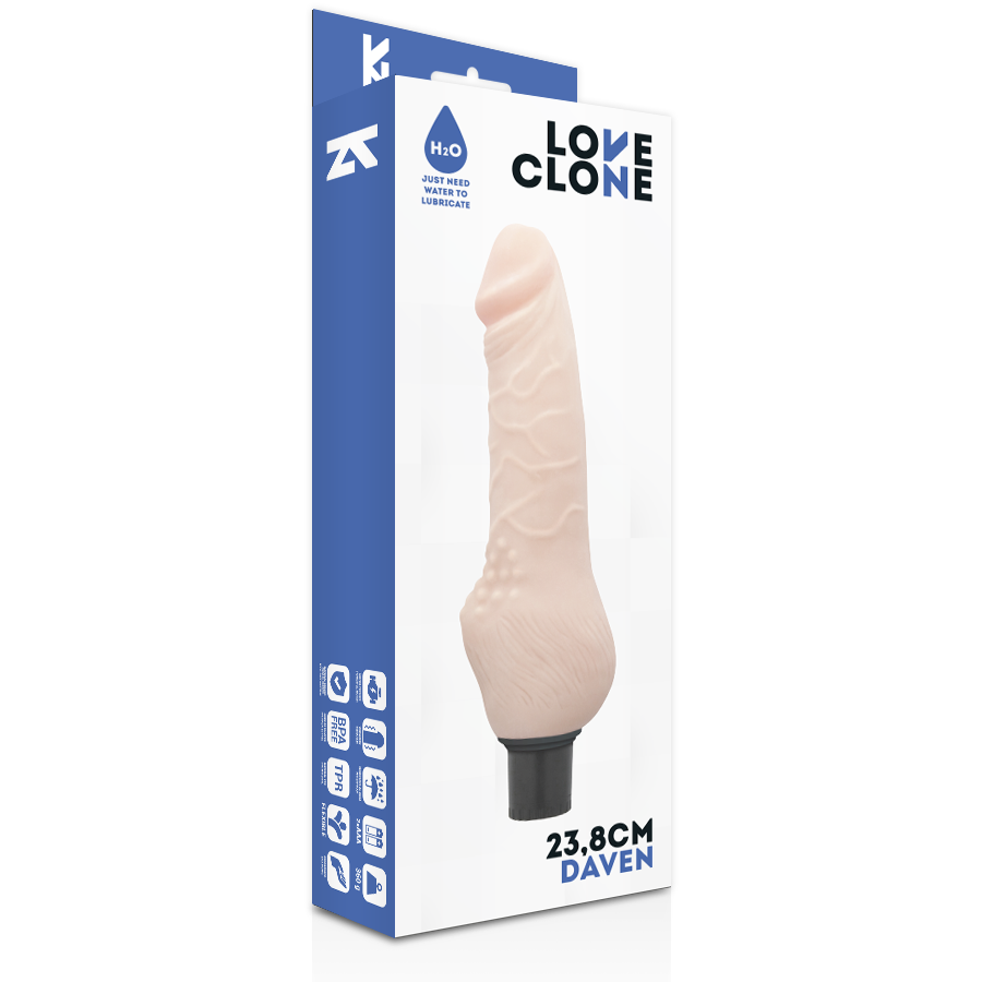 LOVECLONE - DAVEN VIBRADOR REALÍSTICO SELF LUBRICATION 23.8 CM -O- 3.8 CM - Kanerotika SL