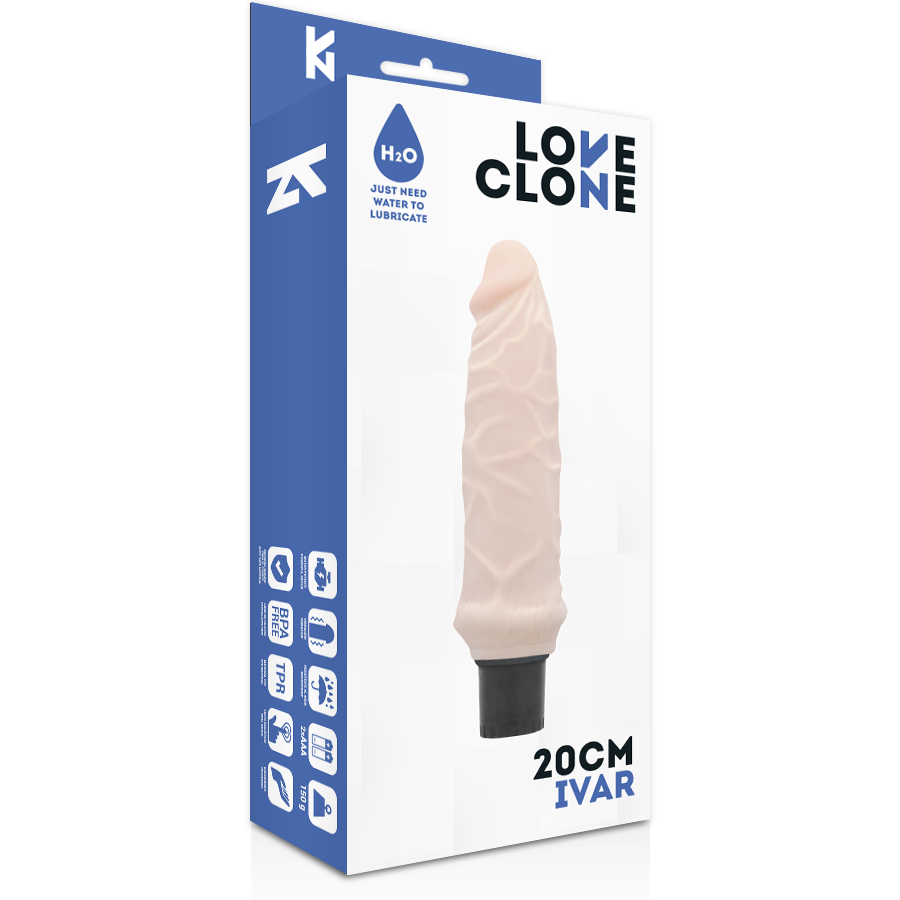 LOVECLONE - IVAR VIBRADOR REALÍSTICO SELF LUBRICATION 20 CM -O- 3.7 CM - Kanerotika SL