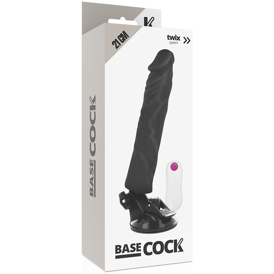 BASECOCK - VIBRADOR REALÍSTICO CONTROL REMOTO NEGRO 21 CM -O- 4 CM - Kanerotika SL
