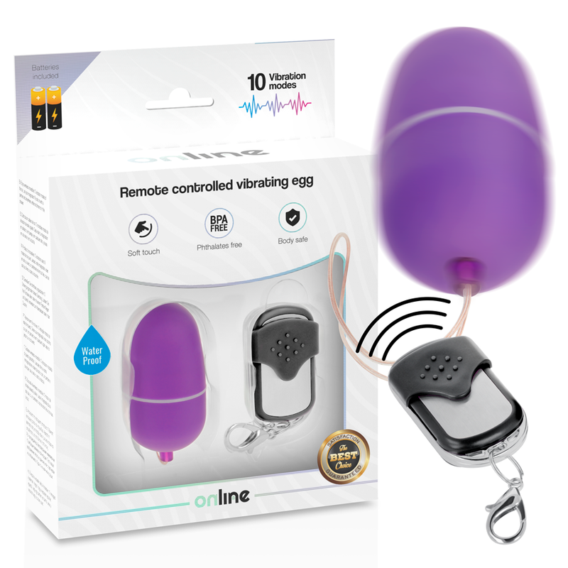 ONLINE - HUEVO VIBRADOR CONTROL REMOTO M LILA - Kanerotika SL