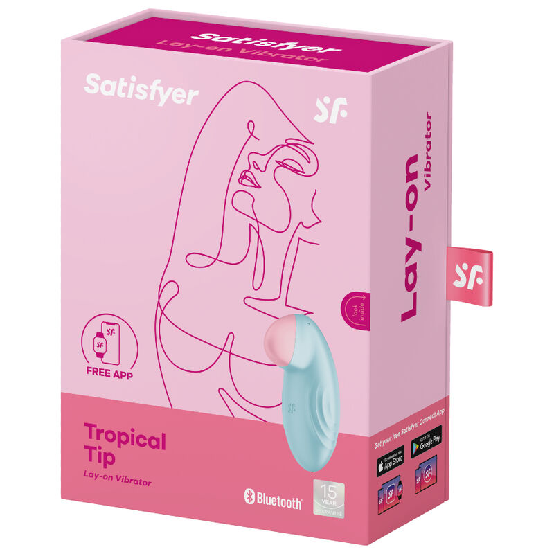 SATISFYER - TROPICAL TIP LAY-ON VIBRATOR BLUE - Kanerotika SL