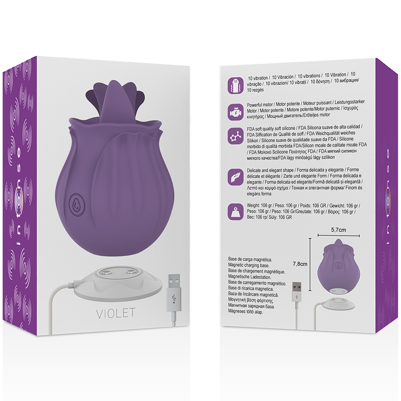 INTENSE - VIOLET ESTIMULADOR LENGUA BASE MAGNÉTICA - Kanerotika SL