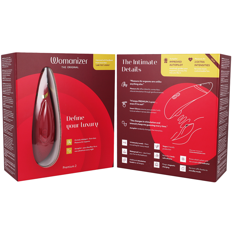 WOMANIZER - PREMIUM 2 ESTIMULADOR DE CLÍTORIS BURDEOS - Kanerotika SL