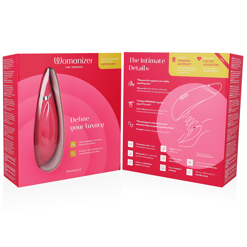 WOMANIZER - PREMIUM 2 ESTIMULADOR DE CLÍTORIS FRAMBUESA - Kanerotika SL