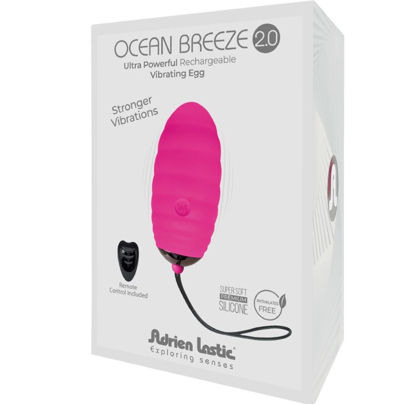 ADRIEN LASTIC - OCEAN BREEZE 2.0 HUEVO VIBRADOR RECARGABLE CONTROL REMOTO ROSA - Kanerotika SL