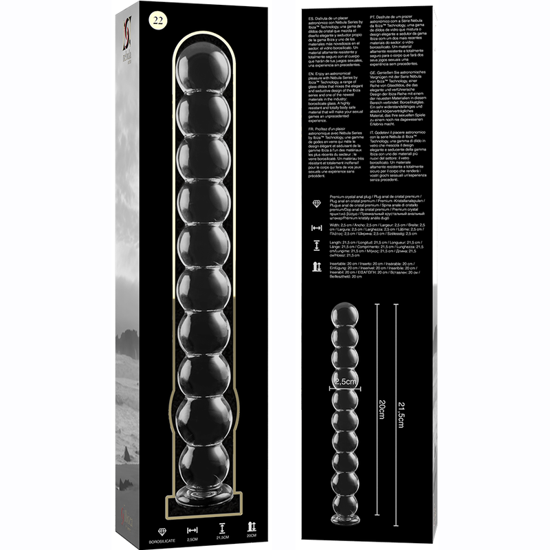 NEBULA SERIES BY IBIZA - MODELO 22 DILDO CRISTAL TRANSPARENTE 21.5 CM -O- 2.5 CM - Kanerotika SL