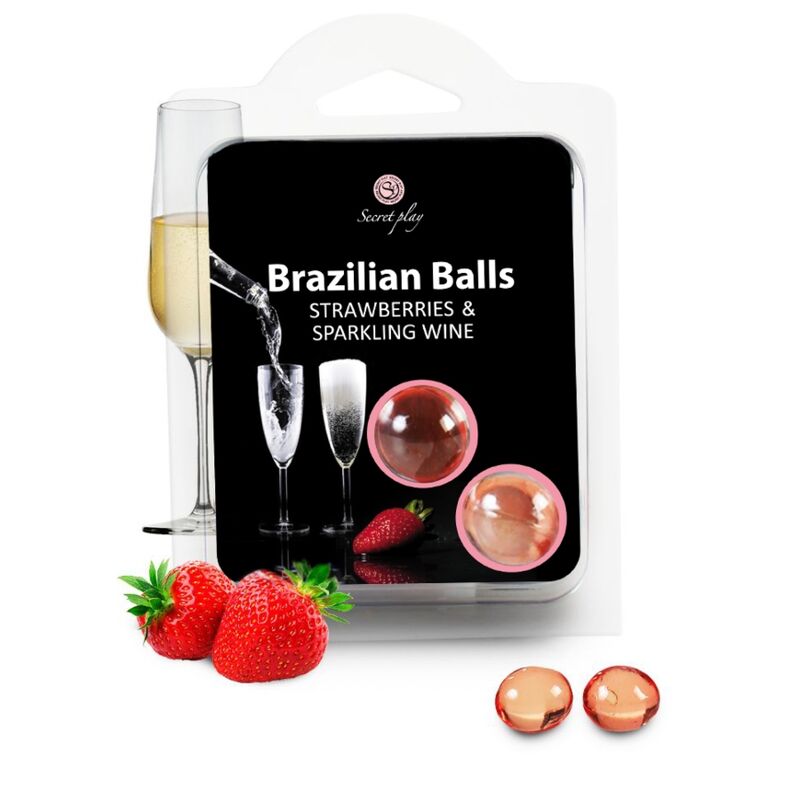 SECRETPLAY - SET 2 BRAZILIAN BALLS FRESAS CON CAVA - Kanerotika SL