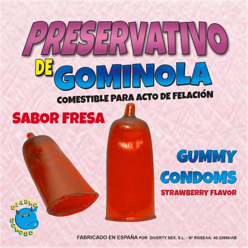 DIABLO PICANTE - PRESERVATIVO DE GOMINOLA FRESA - Kanerotika SL