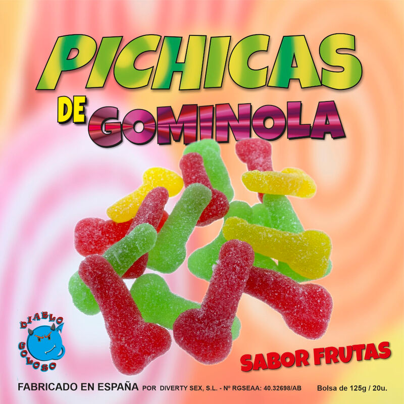 DIABLO GOLOSO - PICHITAS DE GOMINOLA FRUTAS CON AZUCAR - Kanerotika SL