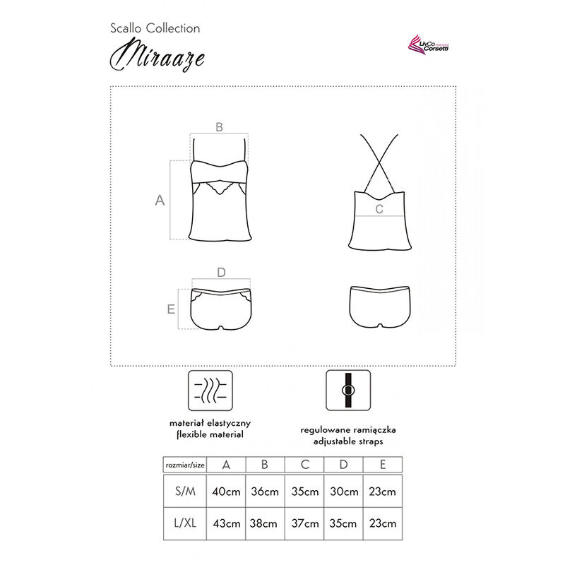 LIVCO CORSETTI FASHION - MIRAAZE LC 90567 CAMISETA + SHORTS NEGRO L/XL - Kanerotika SL