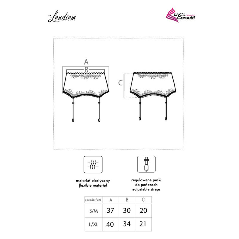 LIVCO CORSETTI FASHION - LENDIEM LC 90554-1 LIGUERO NEGRO S/M - Kanerotika SL