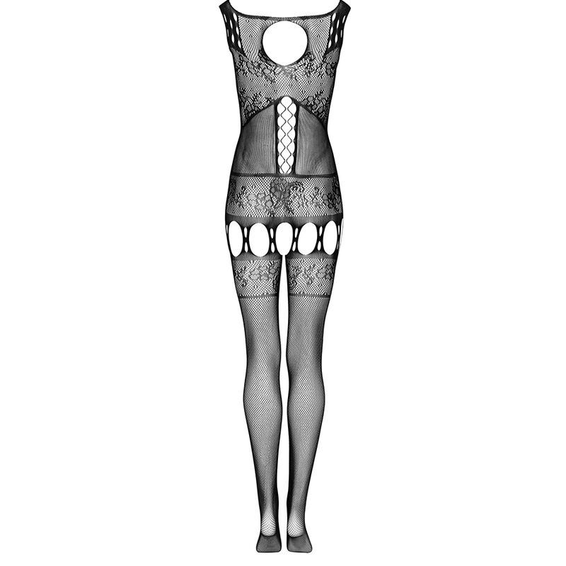 LIVCO CORSETTI FASHION - AMBROISE LC 17352 BODYSTOCKING CROTCHLESS NEGRO TALLA ÚNICA - Kanerotika SL