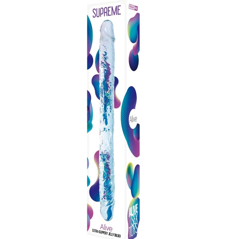 ALIVE - SUPREME PENE REALISTICO DOBLE TRANSPARENTE 38.5 CM - Kanerotika SL
