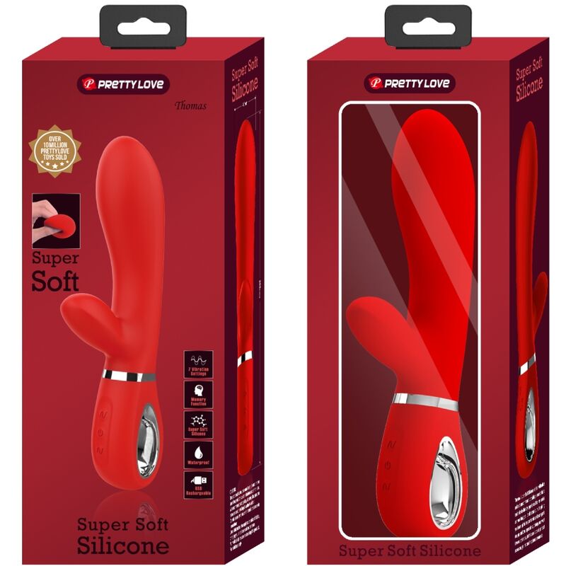 PRETTY LOVE - THOMAS VIBRADOR PUNTO G MULTIFUNCIÓN ROJO - Kanerotika SL