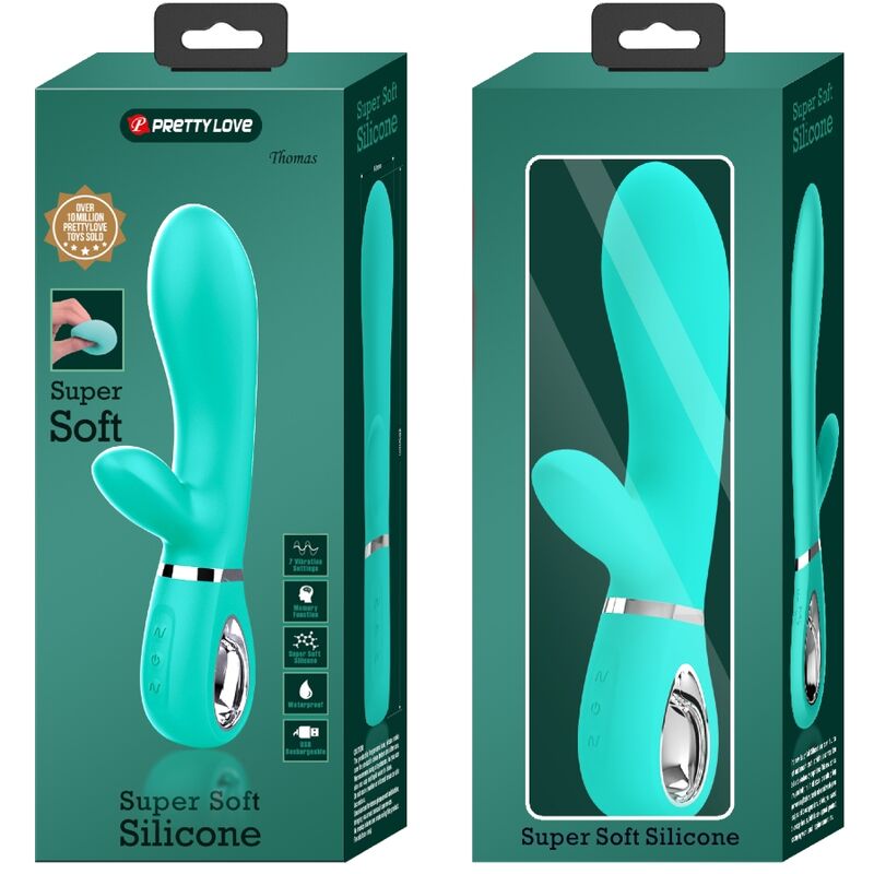 PRETTY LOVE - THOMAS VIBRADOR PUNTO G MULTIFUNCIÓN VERDE AGUA - Kanerotika SL
