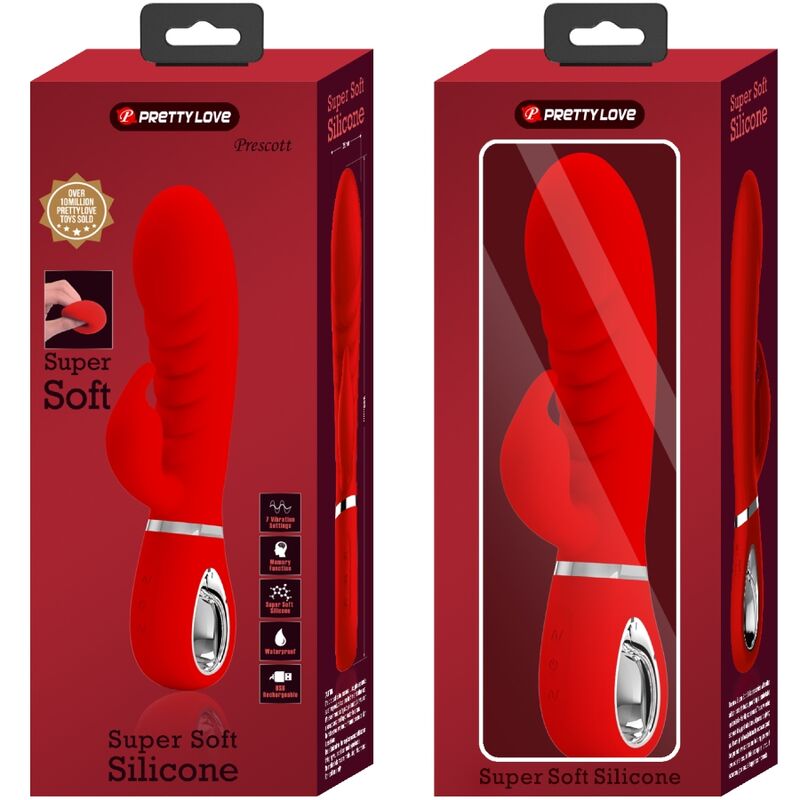 PRETTY LOVE - PRESCOTT VIBRADOR PUNTO G MULTIFUNCIÓN ROJO - Kanerotika SL