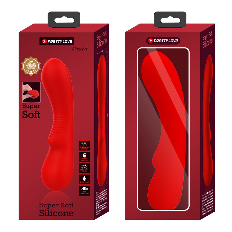 PRETTY LOVE - PRESCOTT VIBRADOR RECARGABLE ROJO - Kanerotika SL