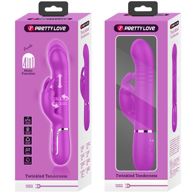 PRETTY LOVE - VIBRADOR COALE RABBIT PERLAS VIOLETA - Kanerotika SL