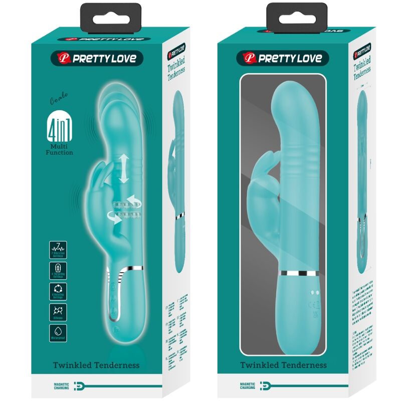 PRETTY LOVE - VIBRADOR COALE RABBIT PERLAS VERDE AGUA - Kanerotika SL