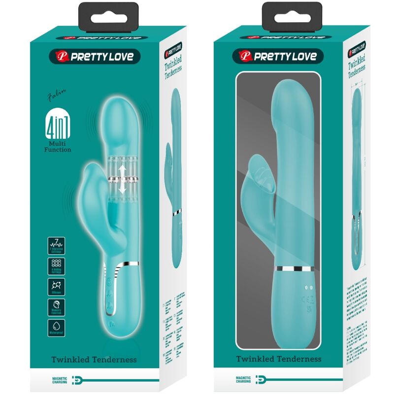 PRETTY LOVE - VIBRADOR RABBIT PERLAS VERDE AGUA - Kanerotika SL