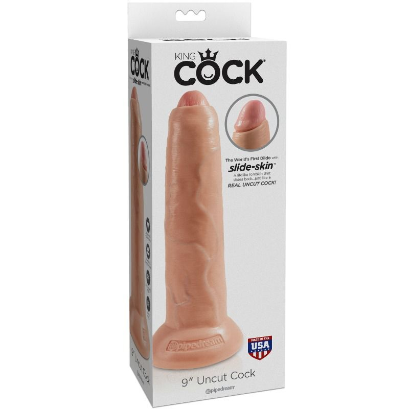 KING COCK - DILDO REALÍSTICO UNCUT NATURAL 23 CM - Kanerotika SL