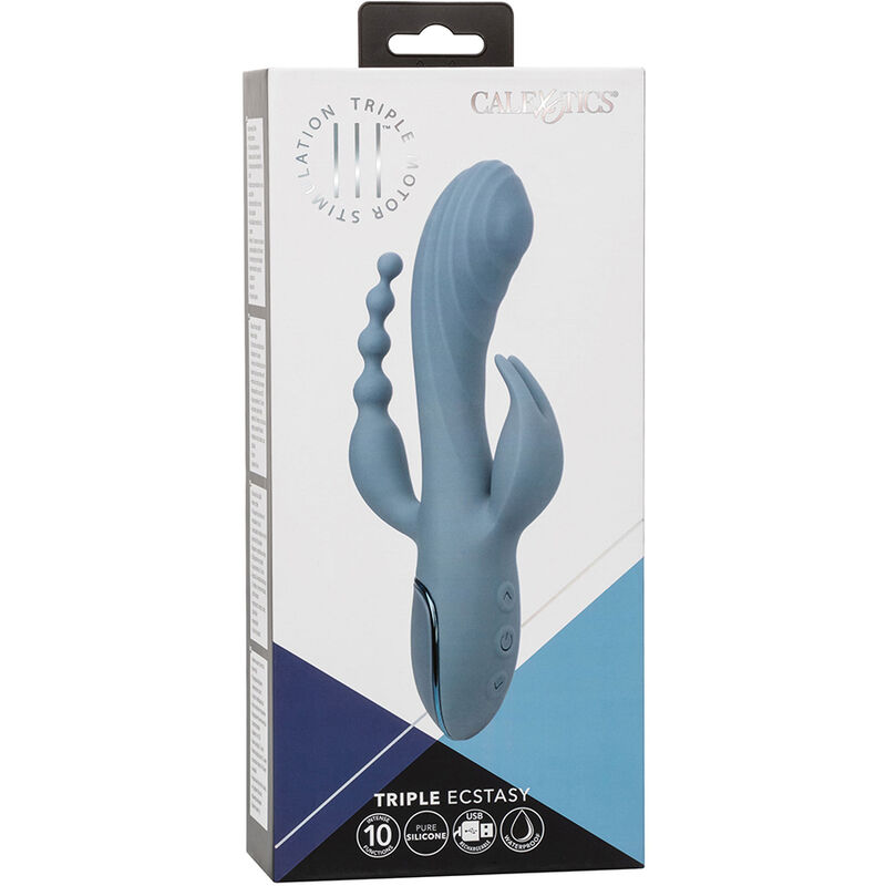 CALEXOTICS - VIBRADOR TRIPLE ÉXTASIS GRIS - Kanerotika SL