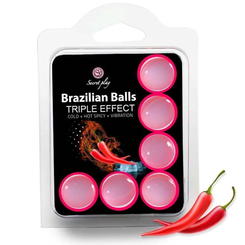 SECRETPLAY - SET 6 BRAZILIAN BALLS TRIPLE EFECTO - Kanerotika SL