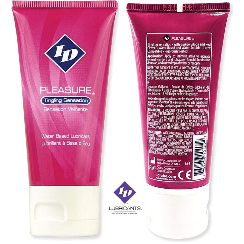 ID PLEASURE - LUBRICANTE BASE AGUA TINGING SENSATION TRAVEL TUBE 60 ML - Kanerotika SL