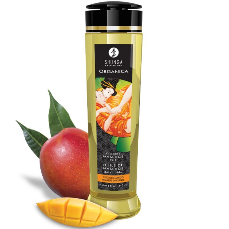 SHUNGA - ACEITE DE MASAJE ORGÁNICO MANGO 240 ML - Kanerotika SL
