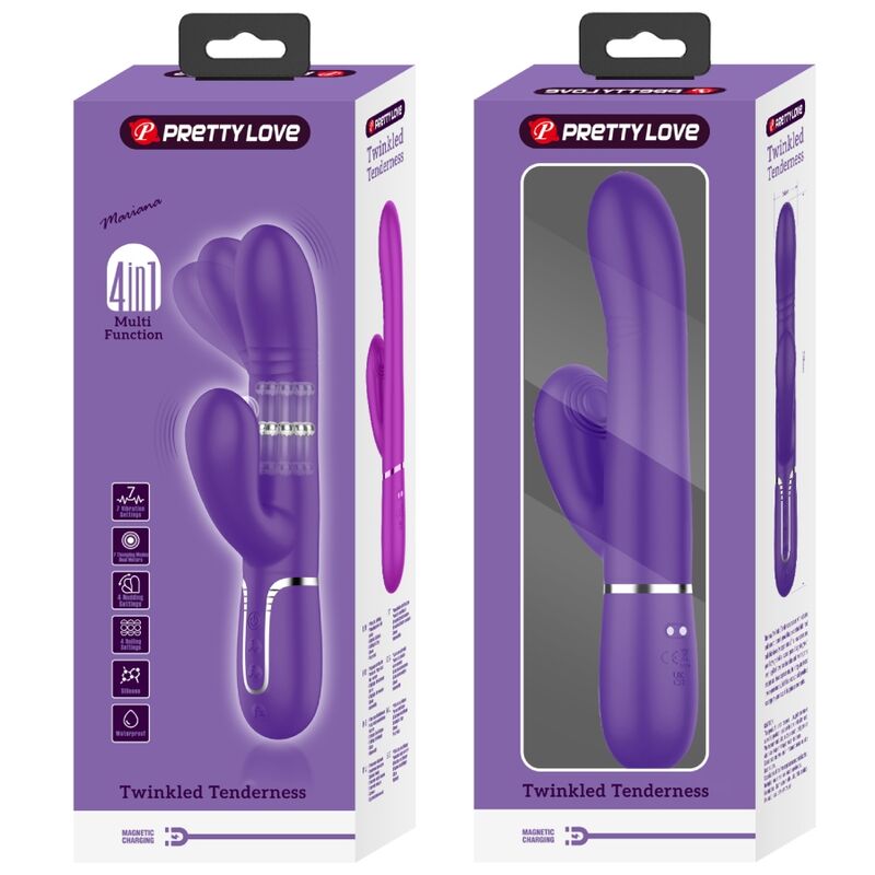 PRETTY LOVE - VIBRADOR PUNTO G MULTIFUNCIÓN MORADO - Kanerotika SL