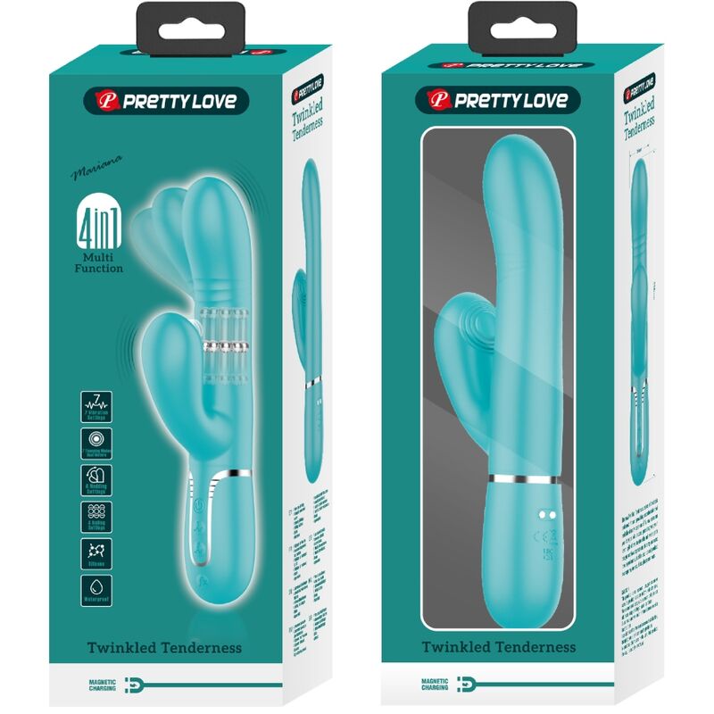 PRETTY LOVE - VIBRADOR PUNTO G MULTIFUNCIÓN VERDE AGUA - Kanerotika SL