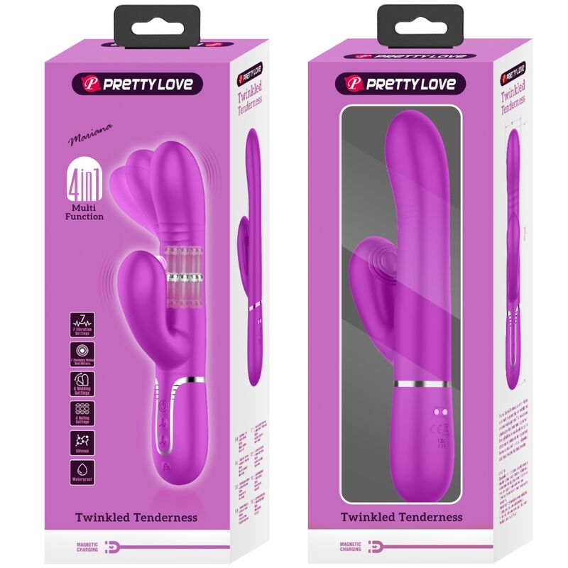 PRETTY LOVE - VIBRADOR PUNTO G MULTIFUNCIÓN FUCSIA - Kanerotika SL
