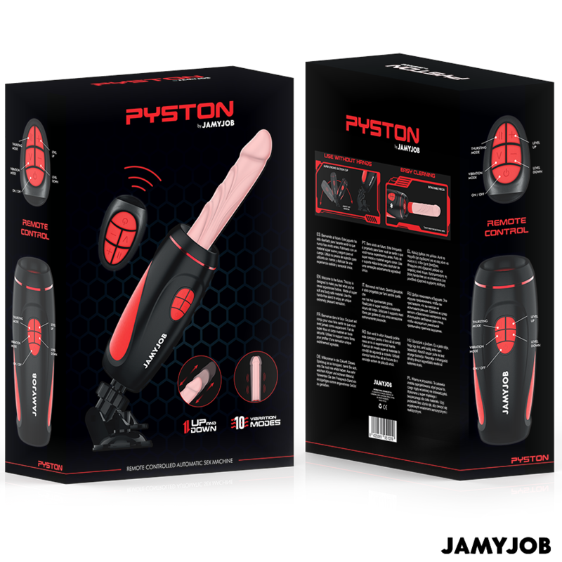 JAMYJOB - PYSTON BASE MASTURBADOR AUTOMÁTICO CON DILDO CONTROL REMOTO - Kanerotika SL