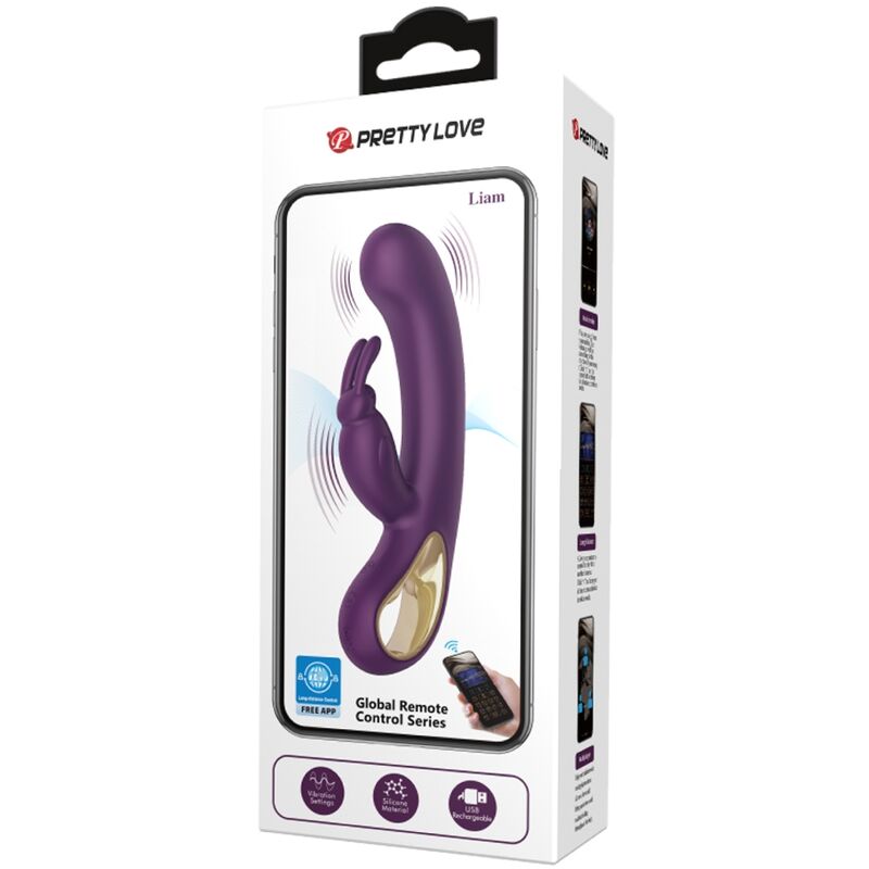 PRETTY LOVE - LIAM VIBRADOR RABBIT & ESTIMULADOR PUNTO G MORADO - Kanerotika SL
