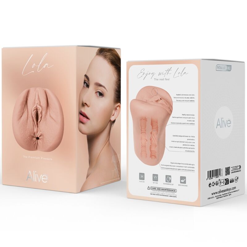 ALIVE - LOLA MASTURBADOR DOBLE MASCULINO VAGINA & ANO SUPER REALÍSTICO NATURAL - Kanerotika SL